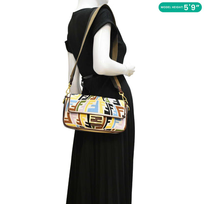 Fendi Baguette Canvas Red Shoulder Bag Style 58