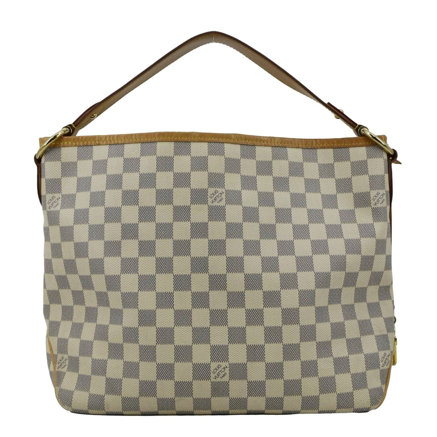 LOUIS VUITTON Delightful MM Damier Azur Hobo Shoulder Bag White