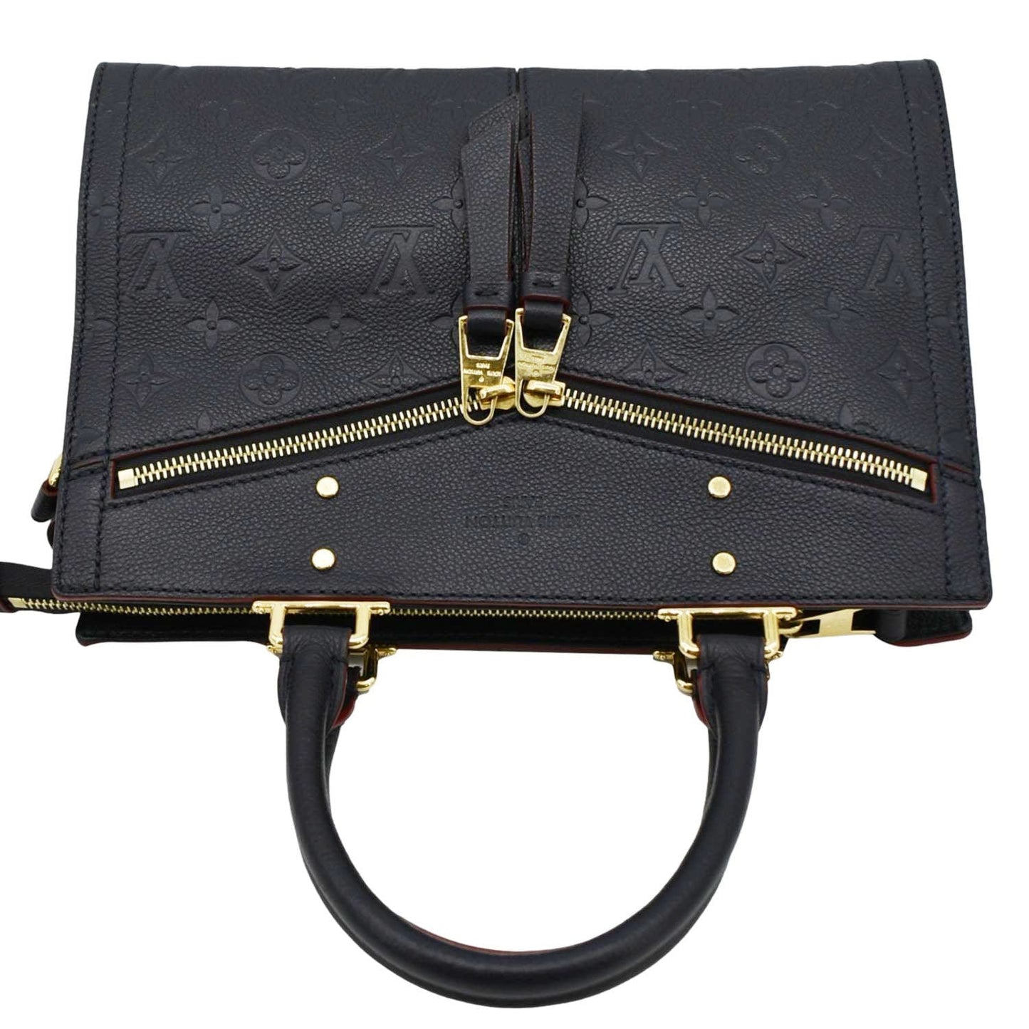 LOUIS VUITTON Sully PM Monogram Empreinte Leather Shoulder Bag Navy Blue