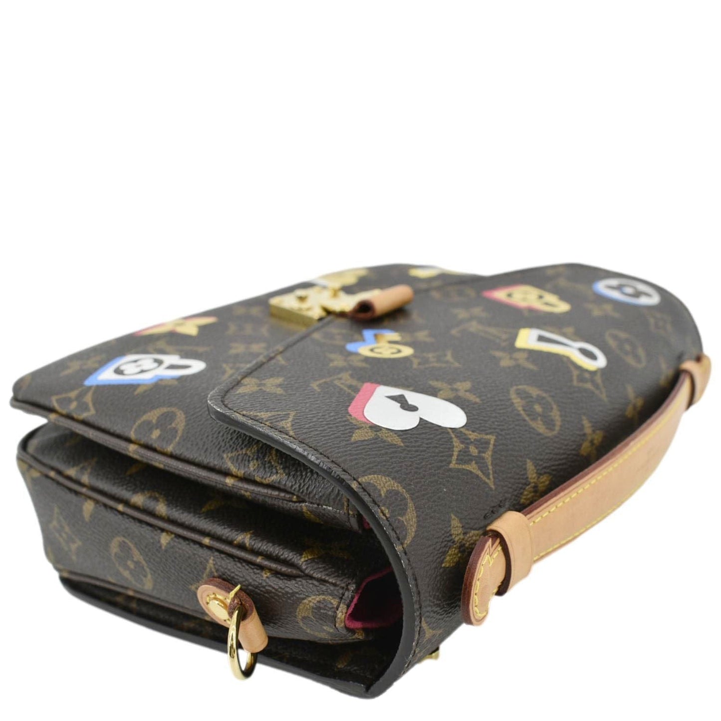 LOUIS VUITTON Lovelock Metis Pochette Patches Monogram Canvas Crossbody Bag Brown