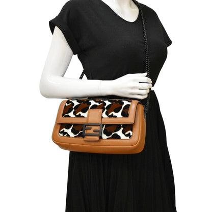 Fendi Baguette Leather Brown Shoulder Bag