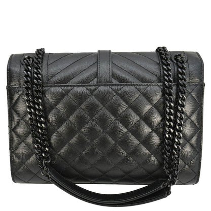Saint Laurent Envelope Leather Black Shoulder Bag Style 25