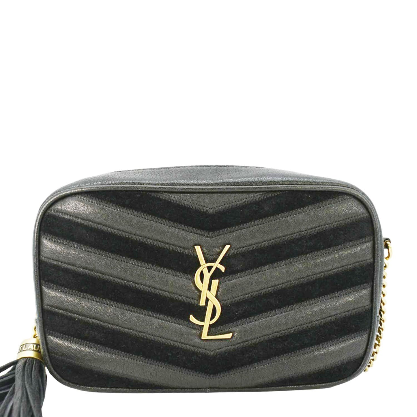 Saint Laurent Lou Leather Black Crossbody Style 36