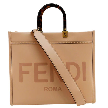 Fendi Sunshine Leather Red Tote Bag Style 25