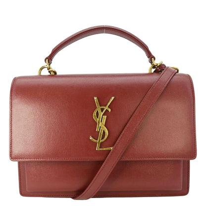 Saint Laurent Sunset Leather Red Shoulder Bag Style 2