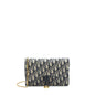Dior Saddle Pouch With Chain Blue Dior Oblique Jacquard
