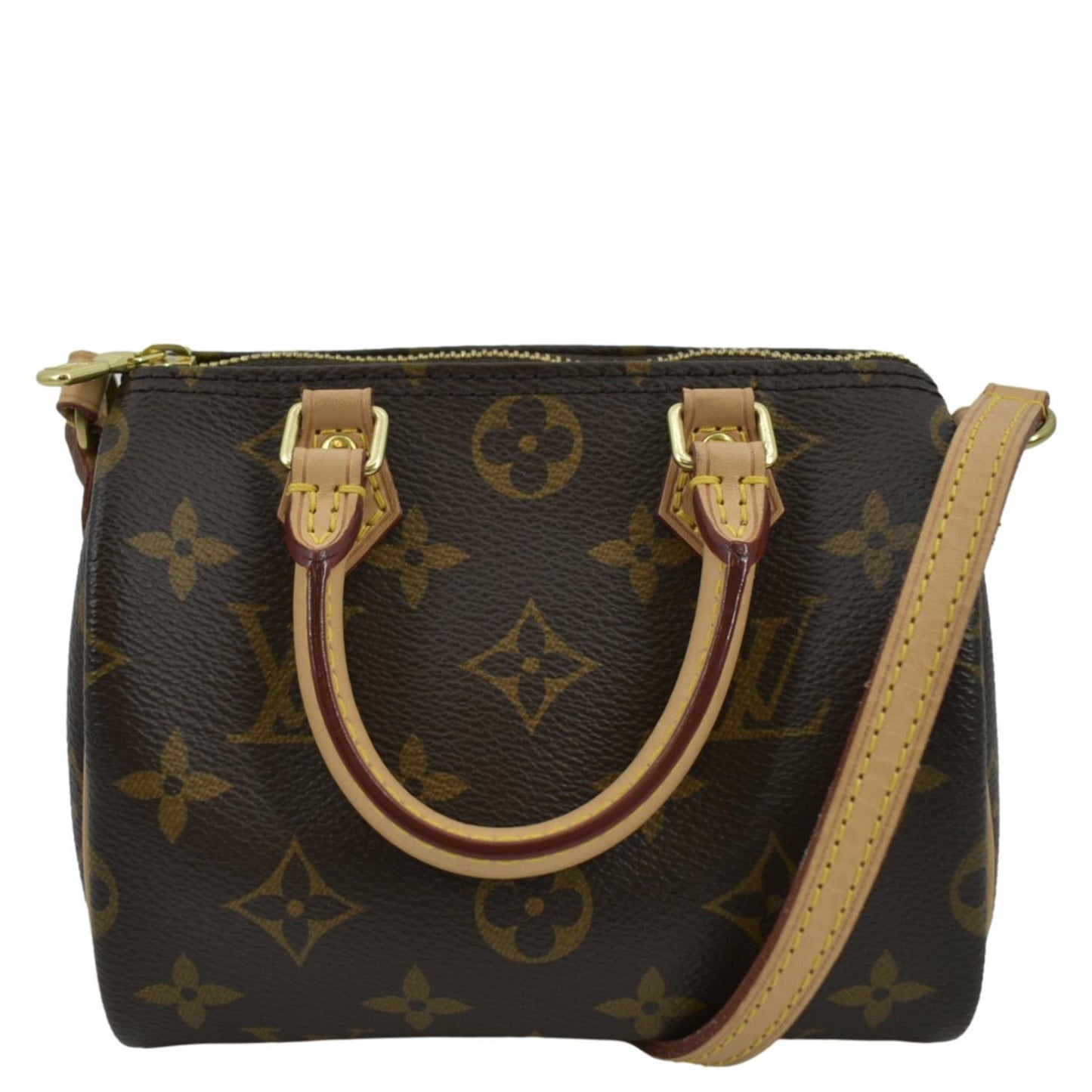 LOUIS VUITTON Nano Monogram Canvas Crossbody Bag Brown