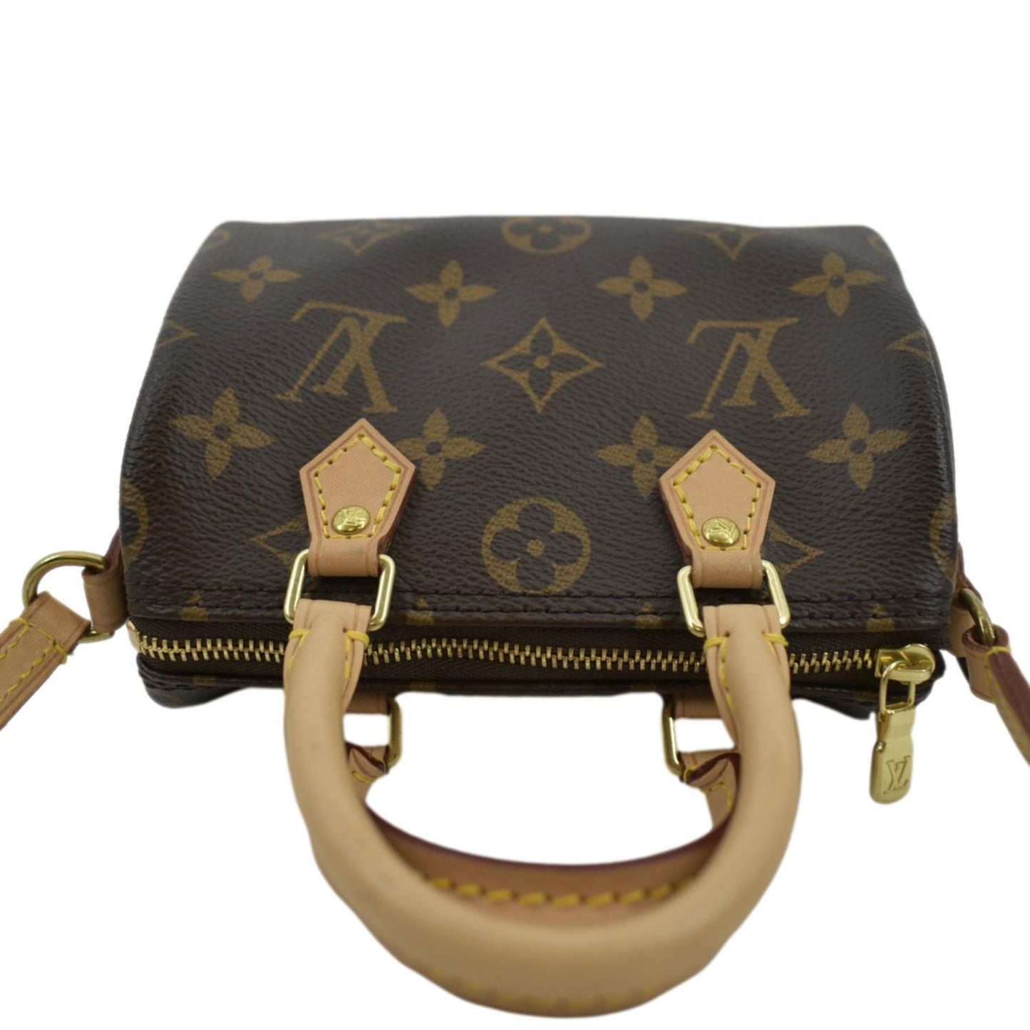 LOUIS VUITTON Nano Monogram Canvas Crossbody Bag Brown