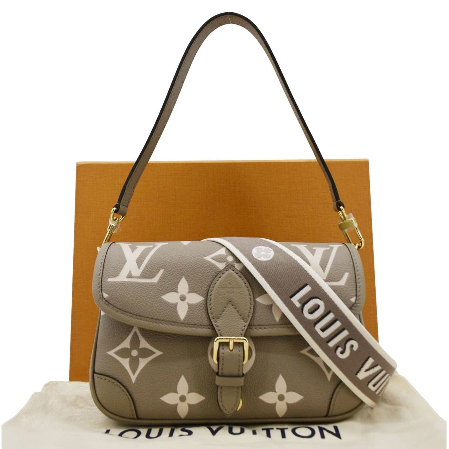 LOUIS VUITTON Diane Empreinte Monogram Leather Shoulder Bag Bicolor