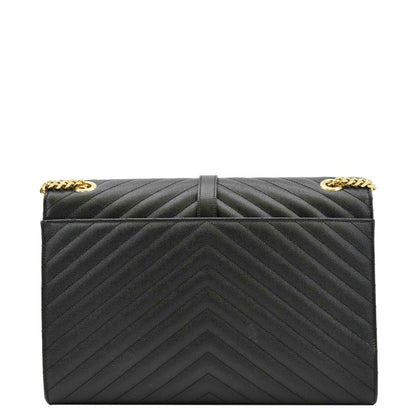 Saint Laurent Envelope Leather Black Shoulder Bag Style 22