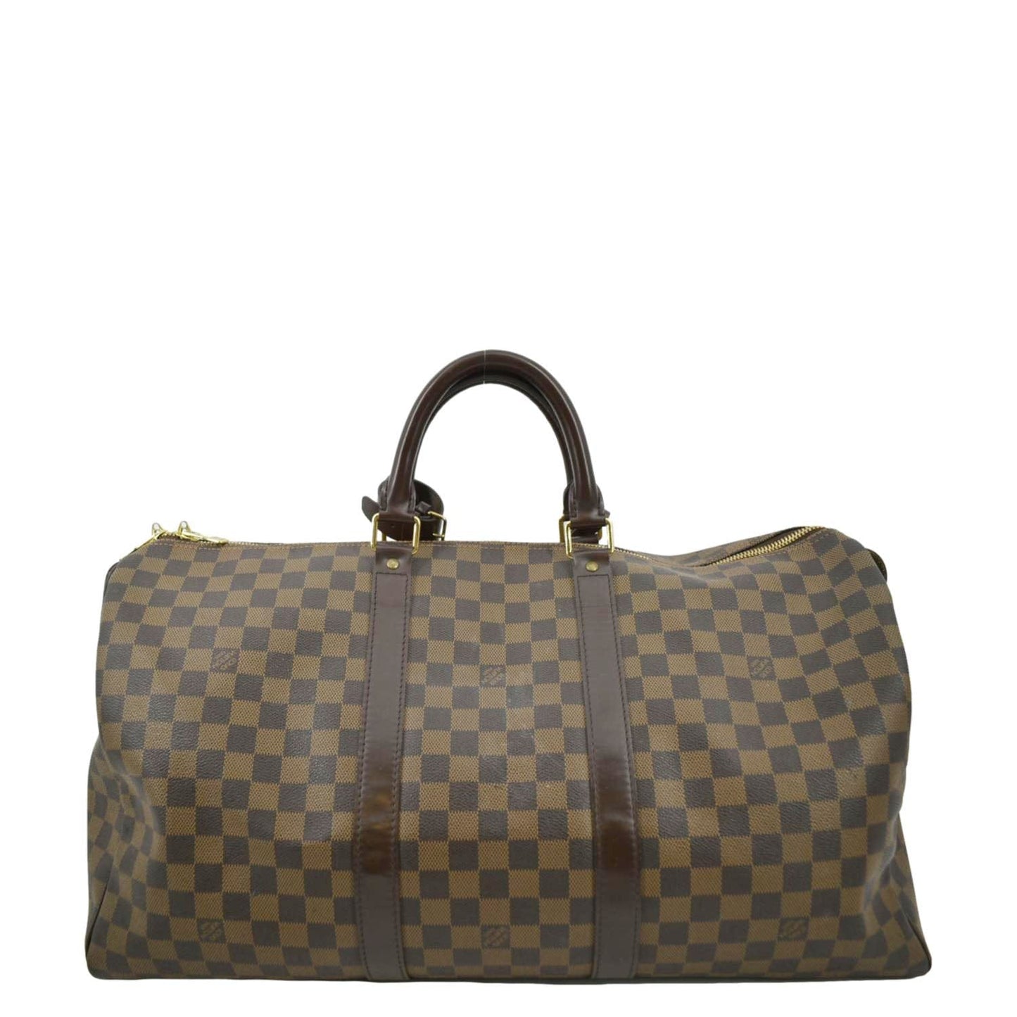 LOUIS VUITTON Keepall 50 Damier Ebene Travel Bag Brown