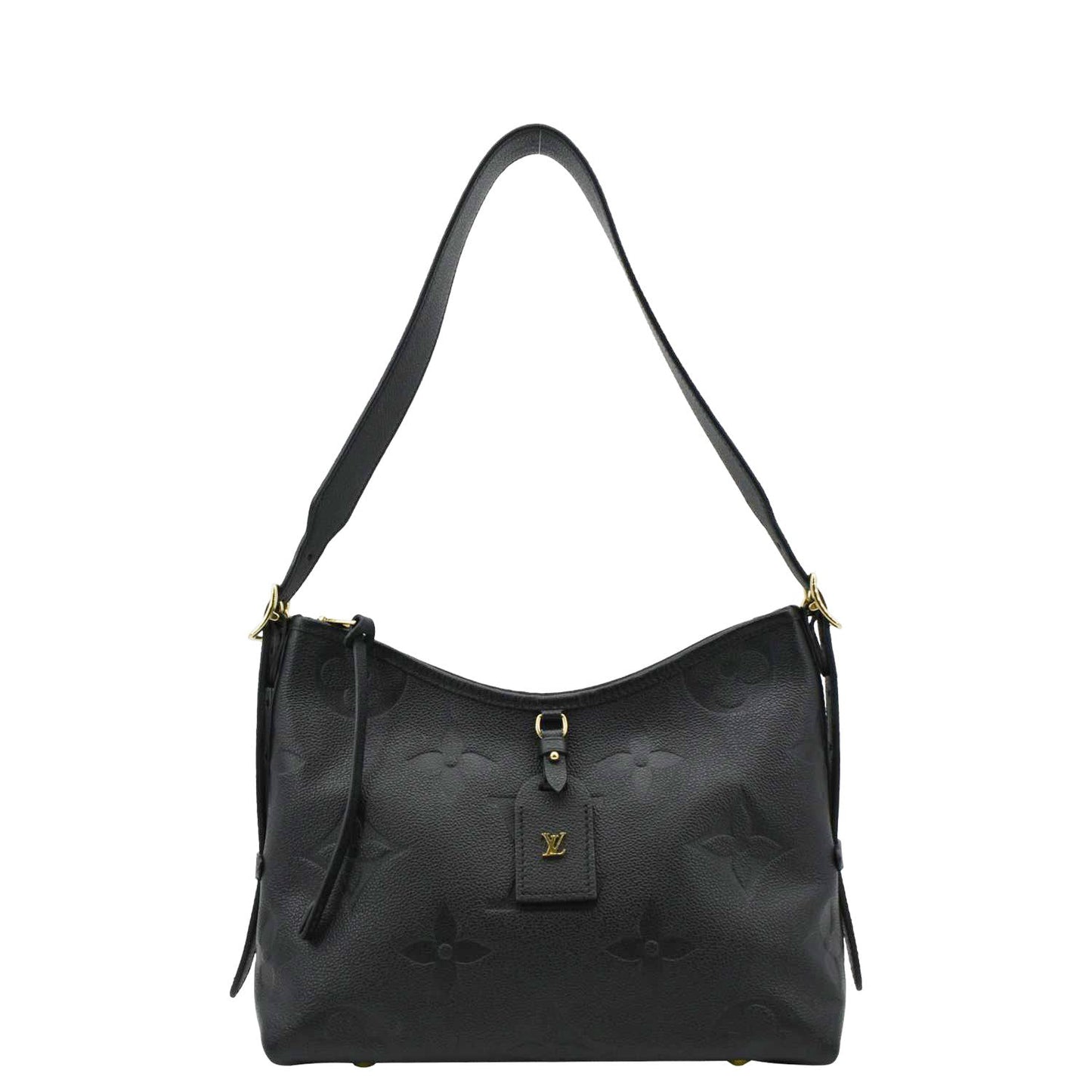 LOUIS VUITTON Carryall PM Monogram Empreinte Leather Shoulder Bag Black