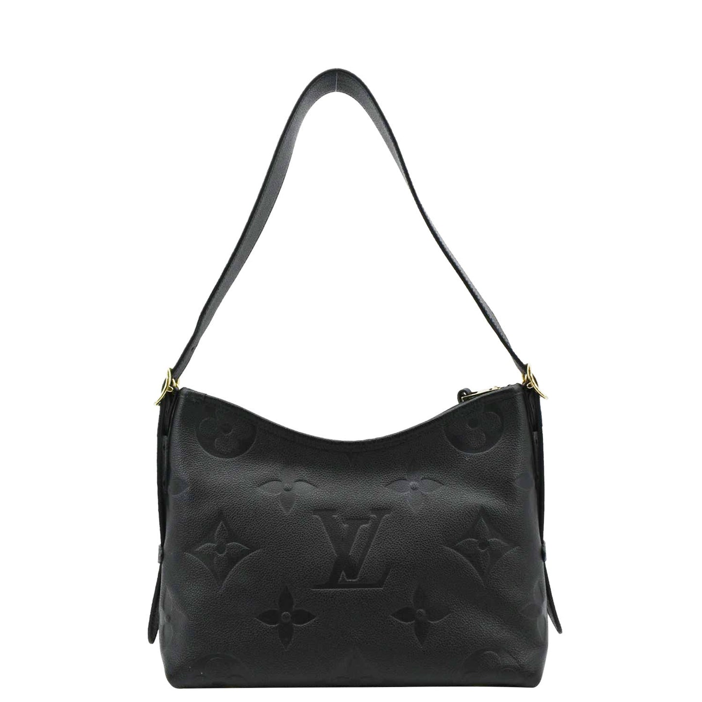 LOUIS VUITTON Carryall PM Monogram Empreinte Leather Shoulder Bag Black