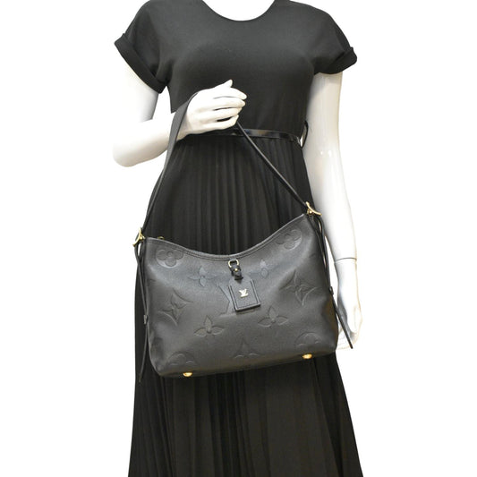 LOUIS VUITTON Carryall PM Monogram Empreinte Leather Shoulder Bag Black