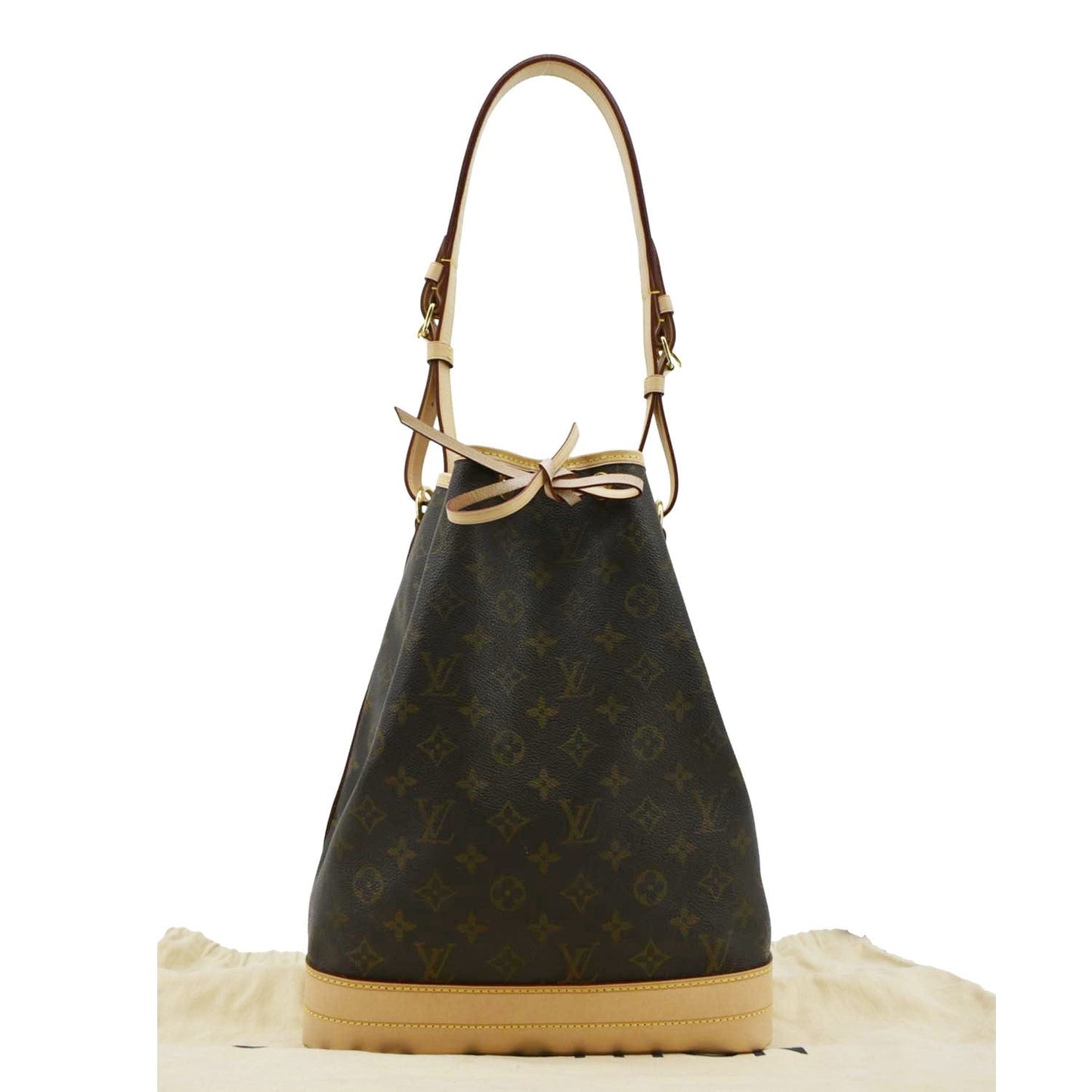 LOUIS VUITTON Large Noe Monogram Canvas Shoulder Bag Brown