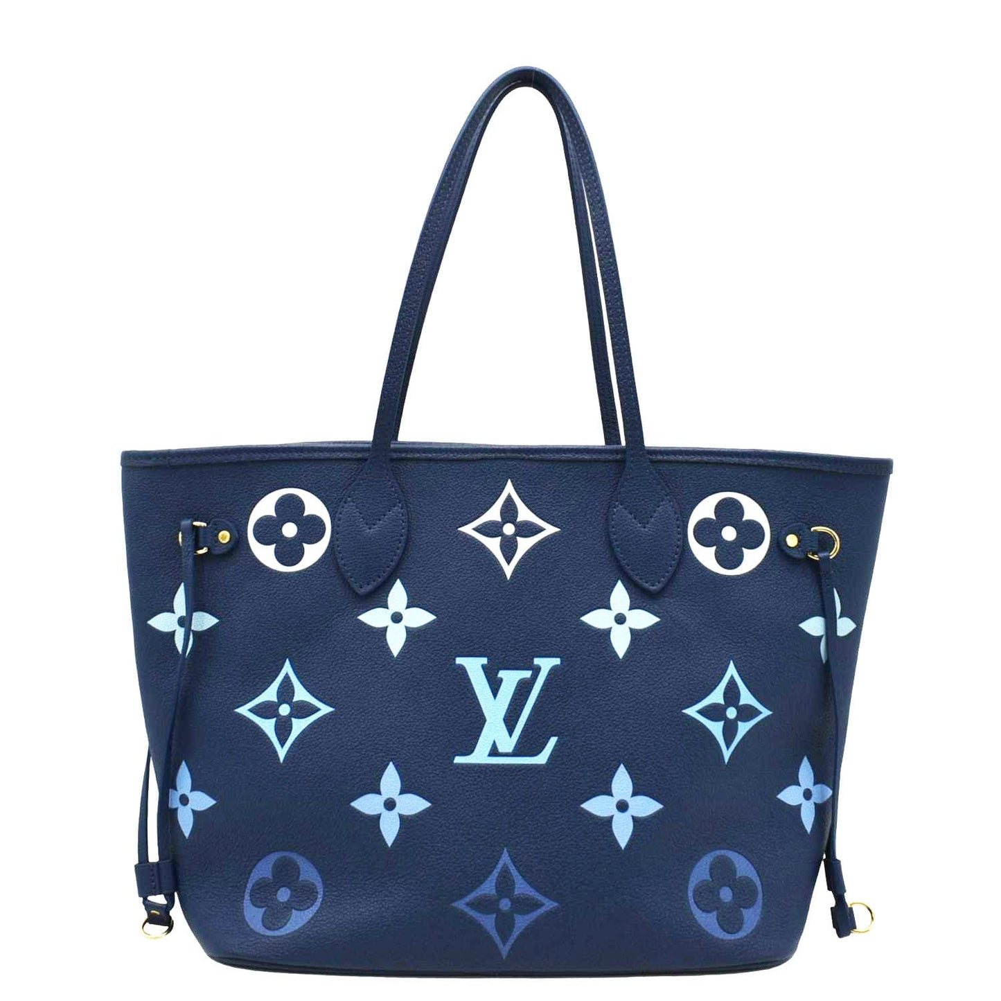 LOUIS VUITTON Neverfull MM Monogram Empreinte Tote Bag Gradient Blue