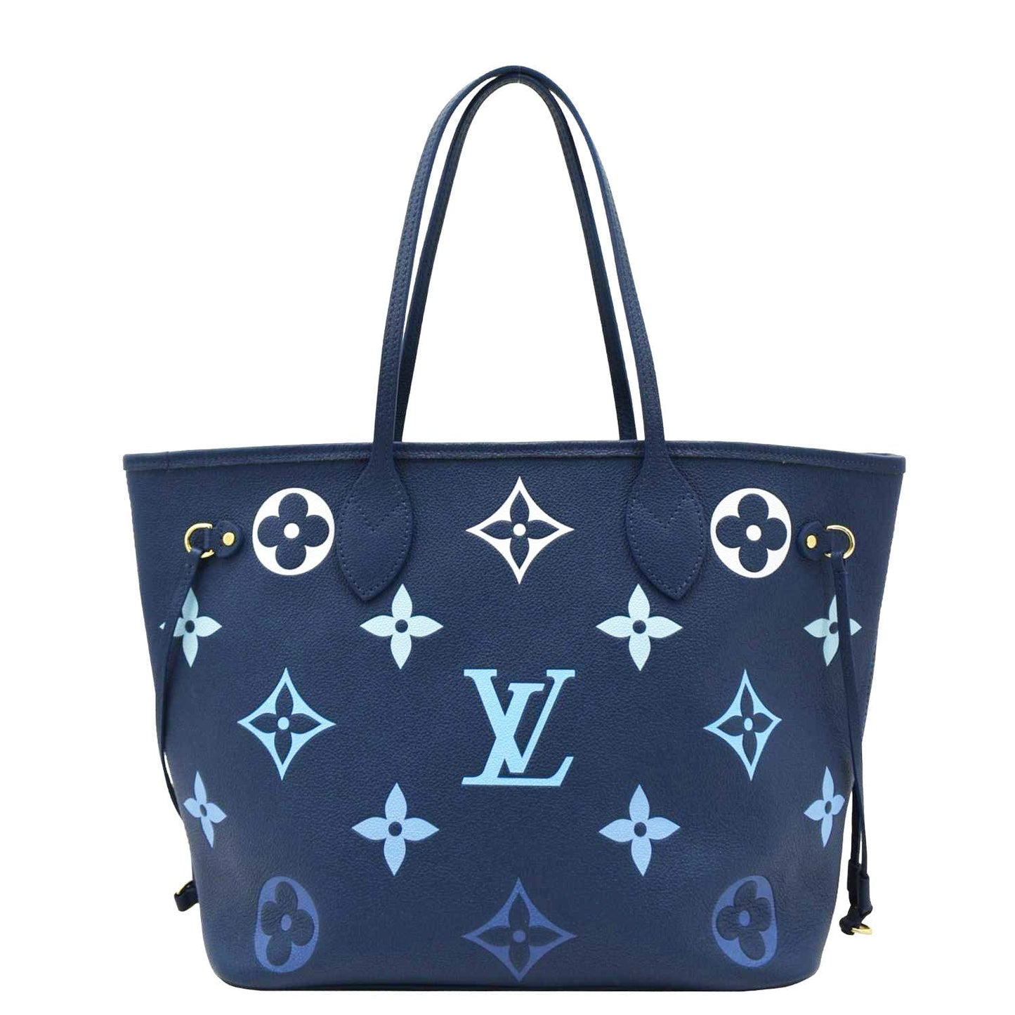 LOUIS VUITTON Neverfull MM Monogram Empreinte Tote Bag Gradient Blue