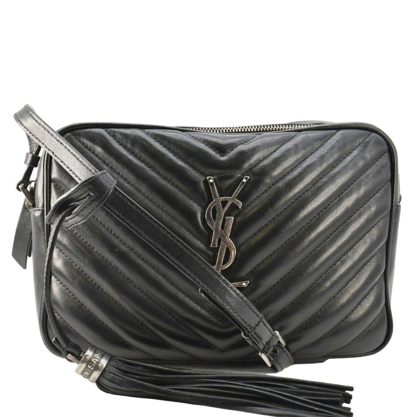 Saint Laurent Lou Leather Black Crossbody Style 35