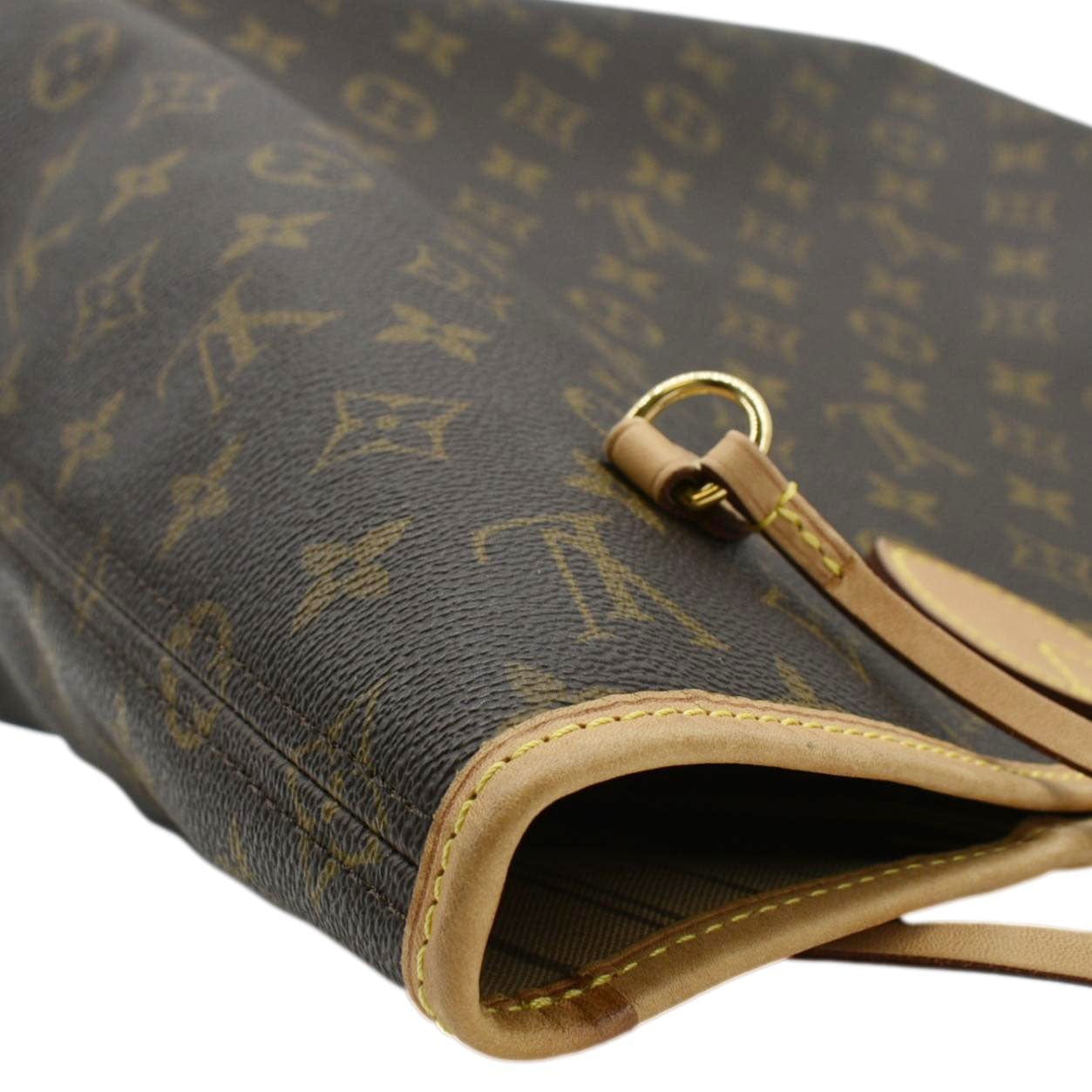 LOUIS VUITTON Neverfull MM Monogram Canvas Shoulder Bag Brown