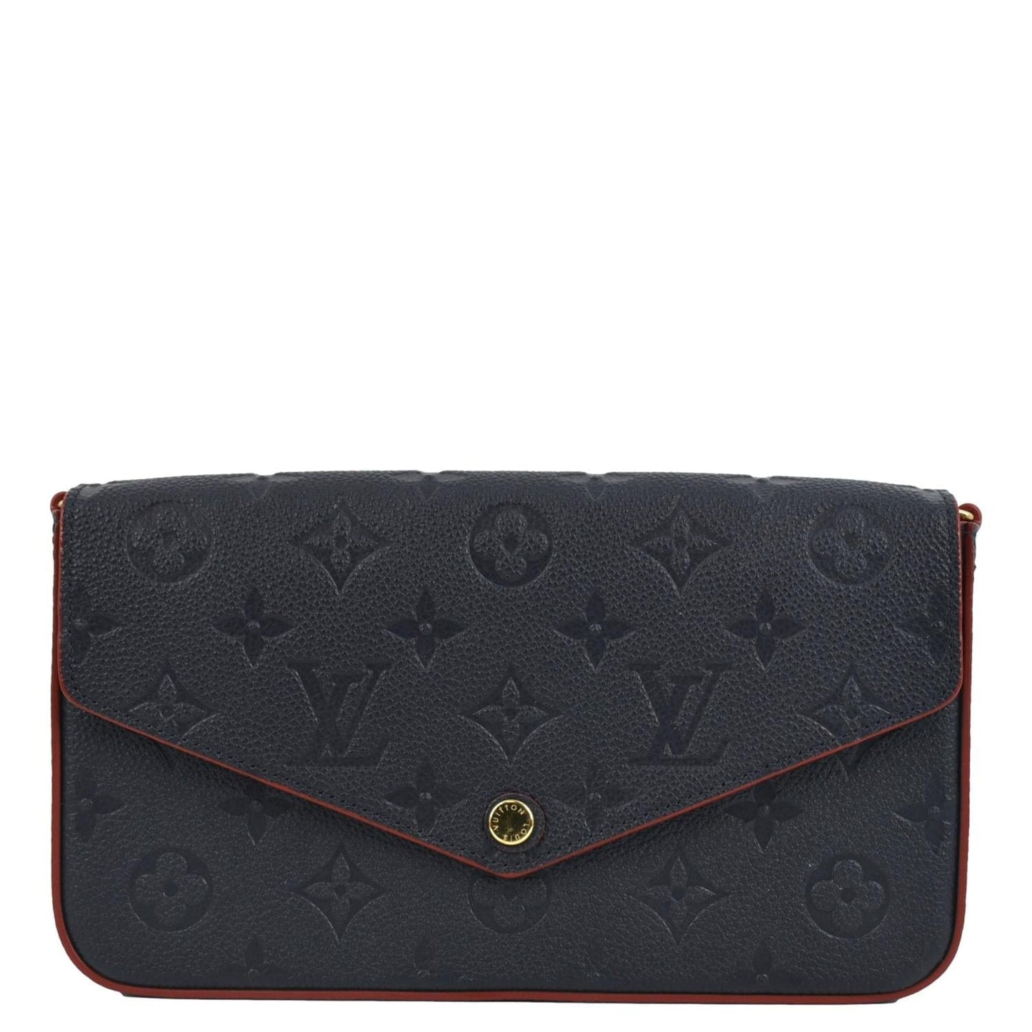 LOUIS VUITTON Felicie Monogram Empreinte Pochette Crossbody Bag Navy Blue