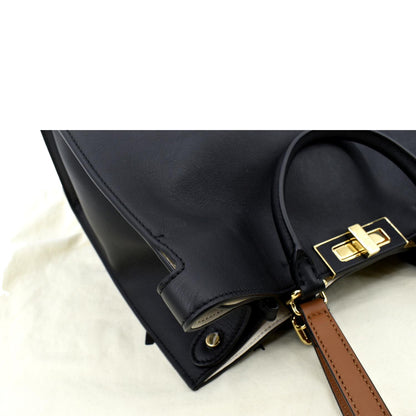 Fendi Peekaboo Leather Black Tote Bag