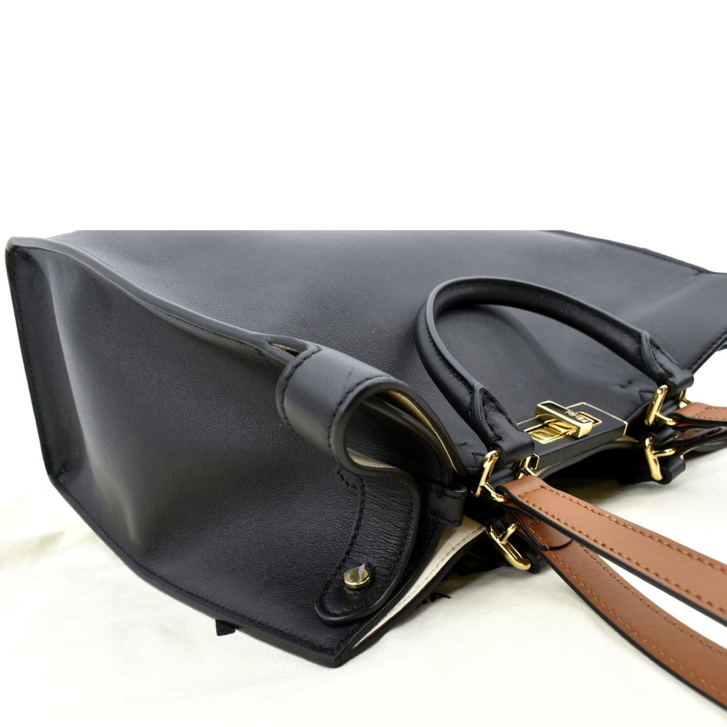 Fendi Peekaboo Leather Black Tote Bag