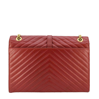 Saint Laurent Envelope Leather Red Shoulder Bag Style 16