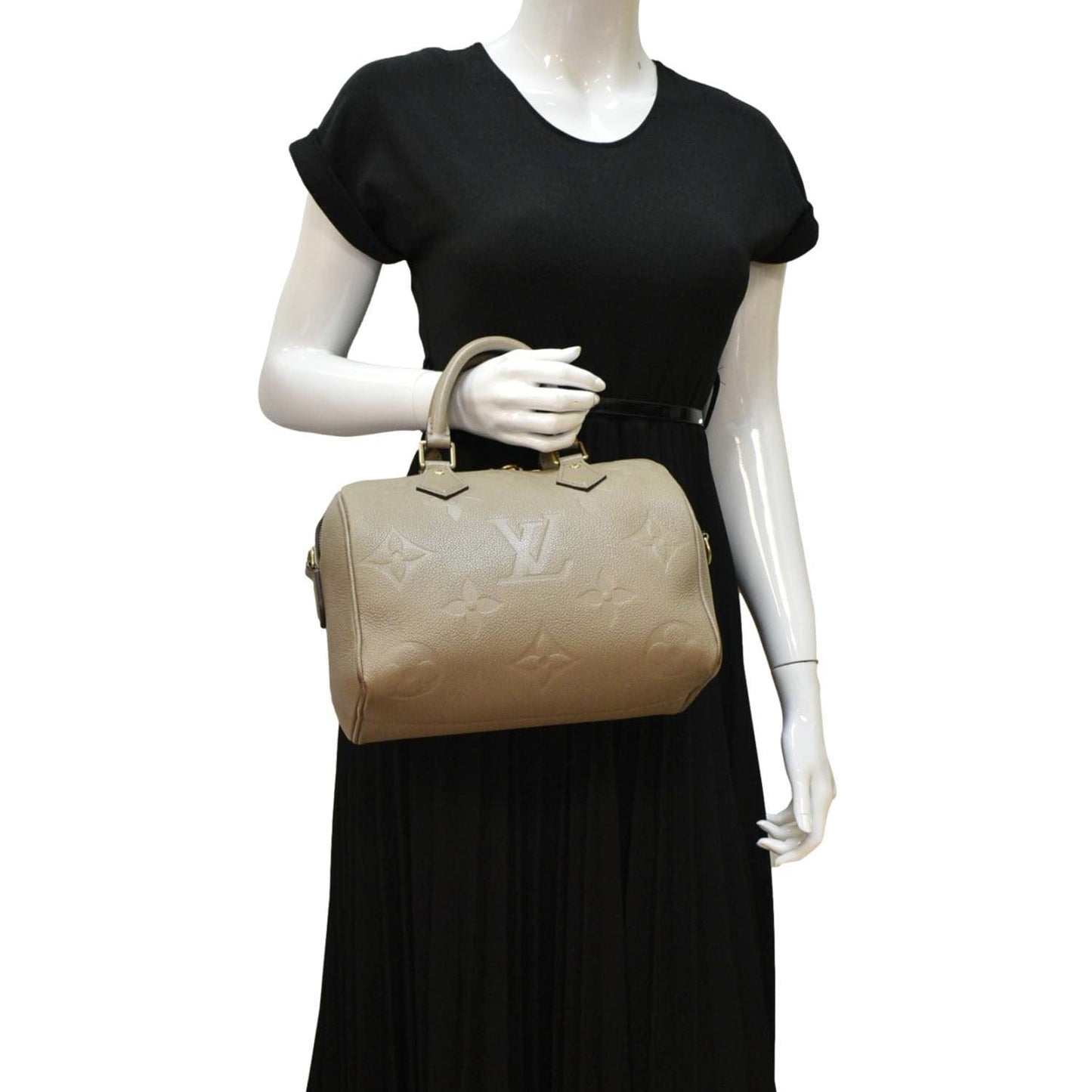 LOUIS VUITTON 25 Bandouliere Monogram Empreinte Shoulder Bag Beige
