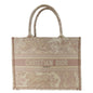 CHRISTIAN DIOR Book Embroidered Canvas Tote Bag Pink