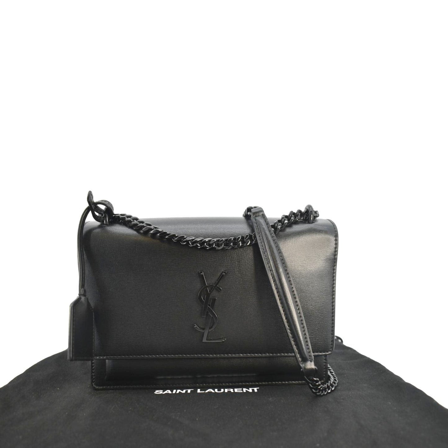 Saint Laurent Sunset Leather Black Shoulder Bag Style 7