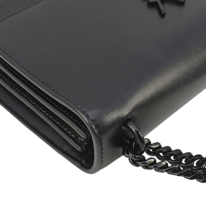 Saint Laurent Sunset Leather Black Shoulder Bag Style 7