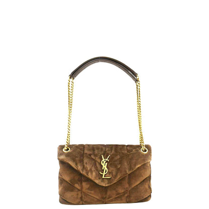 Saint Laurent Loulou Suede Brown Shoulder Bag