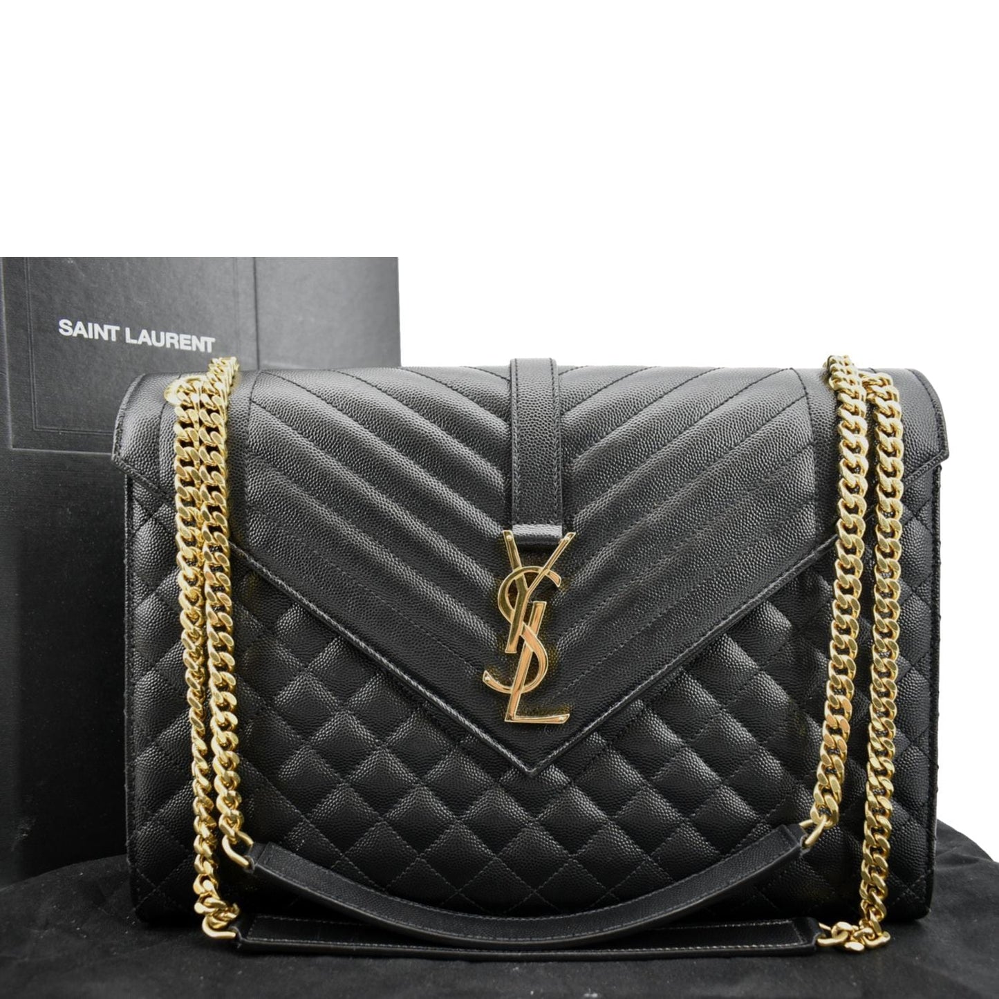 Saint Laurent Envelope Leather Black Crossbody Style 2