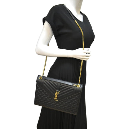 Saint Laurent Envelope Leather Black Crossbody Style 2