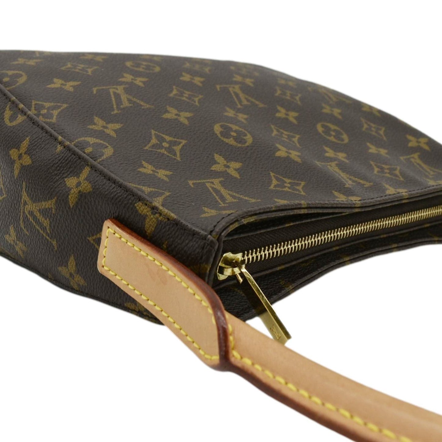 LOUIS VUITTON Looping MM Monogram Canvas Shoulder Bag Brown