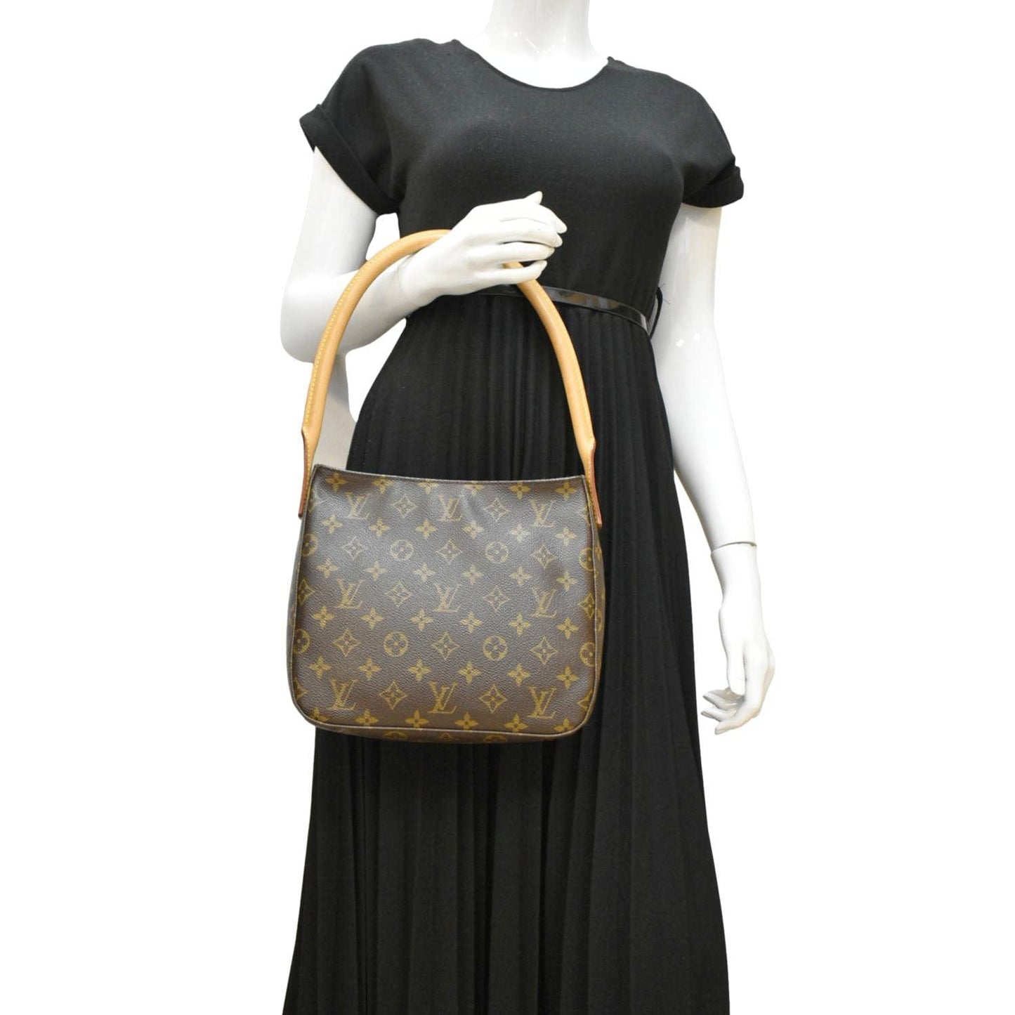 LOUIS VUITTON Looping MM Monogram Canvas Shoulder Bag Brown