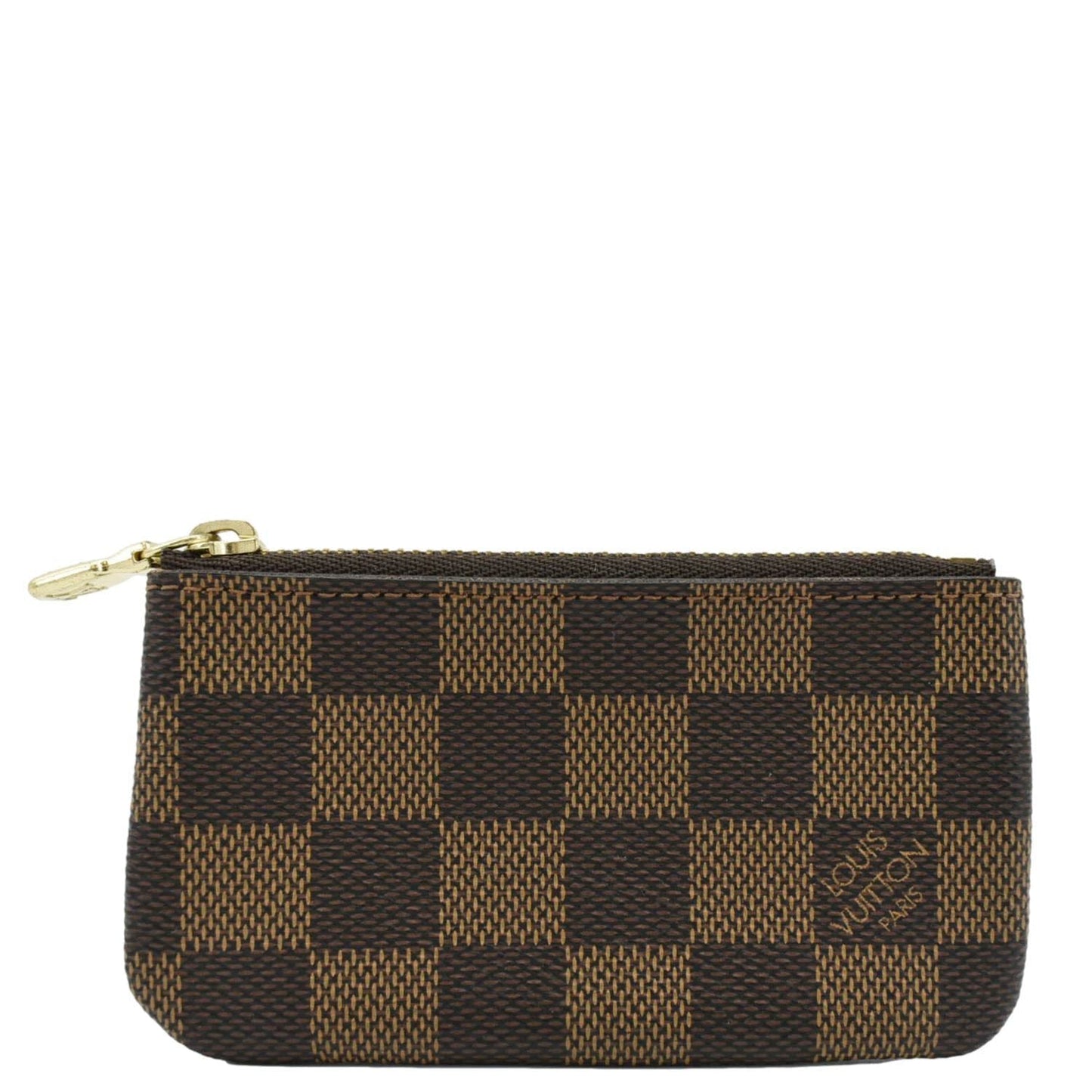 LOUIS VUITTON Pochette Key Cles Damier Ebene Coin Case Brown