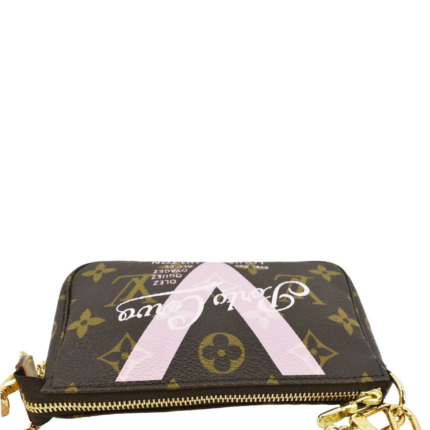 LOUIS VUITTON V Pochette Accessories Mini Monogram Canvas Pouch Brown