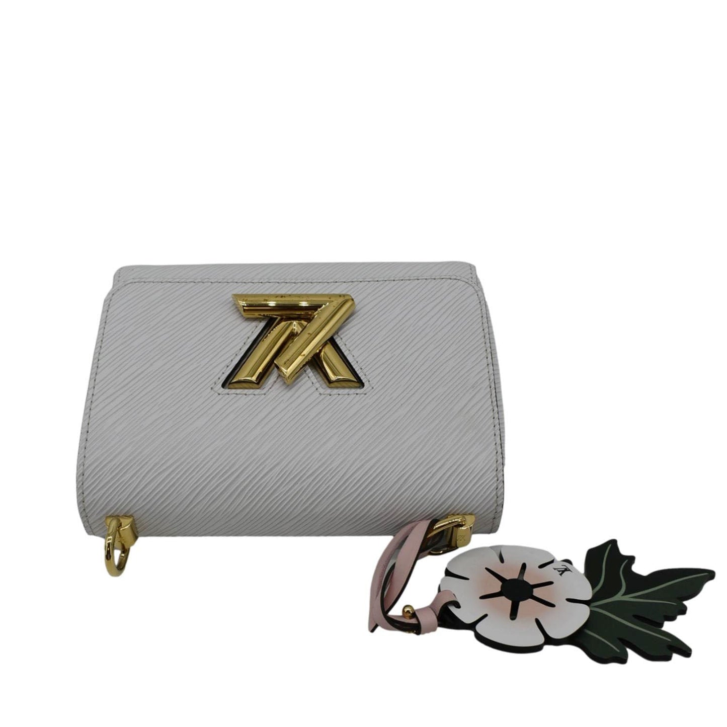 LOUIS VUITTON Twist PM Asnieres Flowers Epi Leather Crossbody Bag White