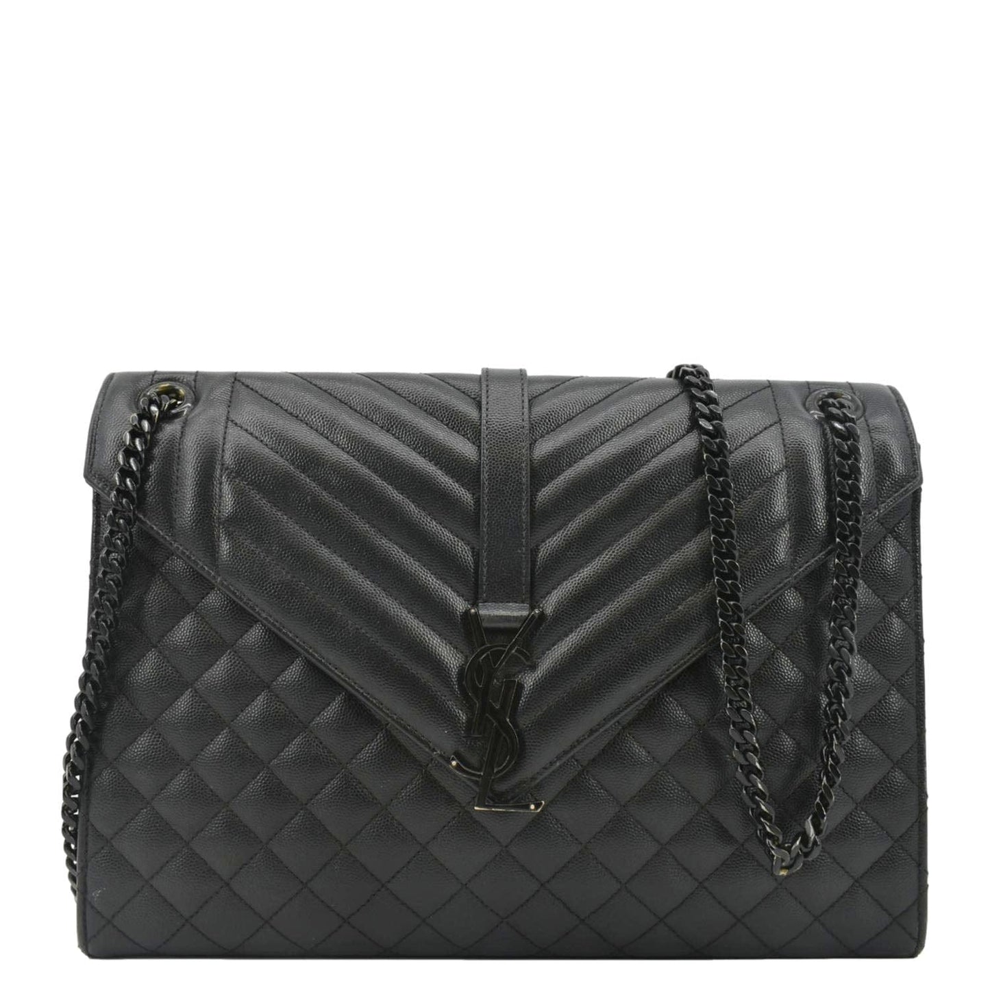 Saint Laurent Envelope Leather Black Shoulder Bag Style 20