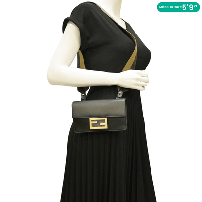 Fendi Baguette Leather Black Shoulder Bag Style 2