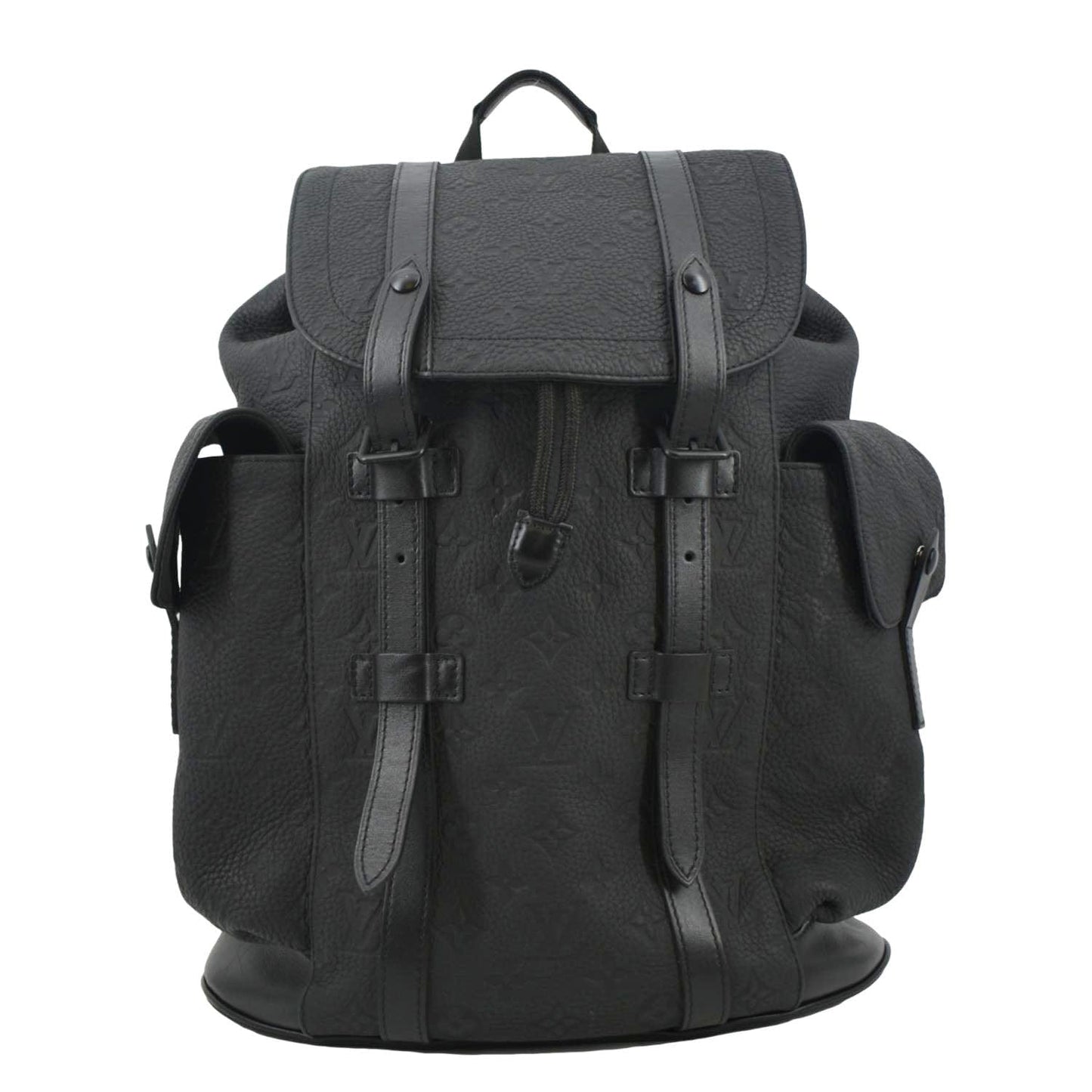 LOUIS VUITTON Christopher PM Monogram Taurillon Leather Backpack Bag Black