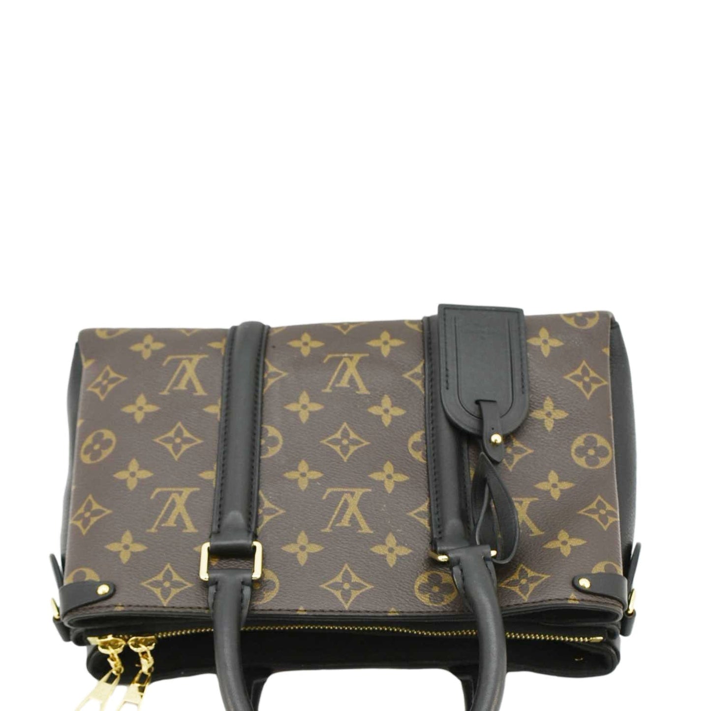 LOUIS VUITTON Soufflot BB Monogram Canvas Shoulder Bag Black