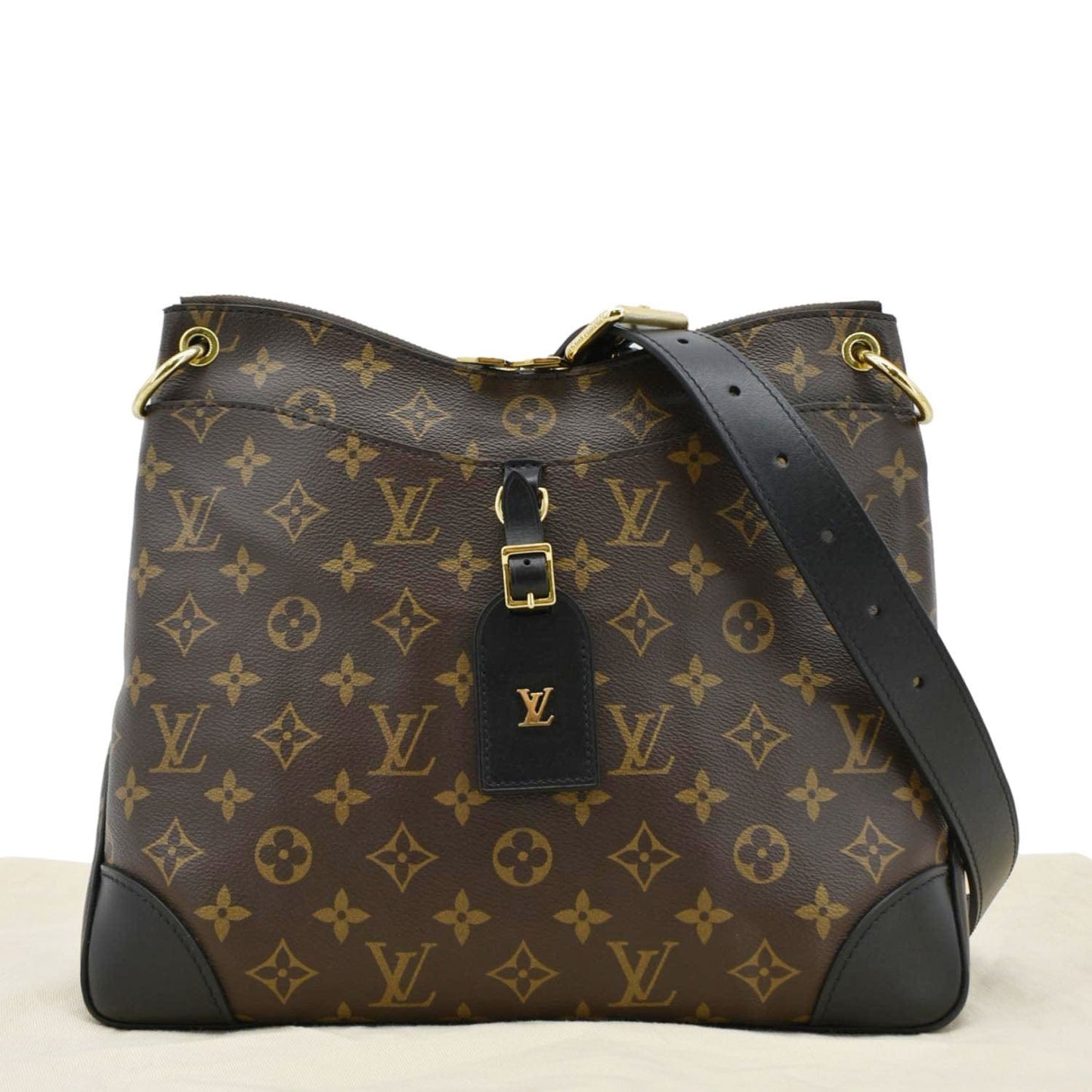 LOUIS VUITTON Odeon MM Monogram Canvas Shoulder Bag Brown