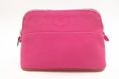 Hermes Mini Bolide Pouch In Pink Canvas