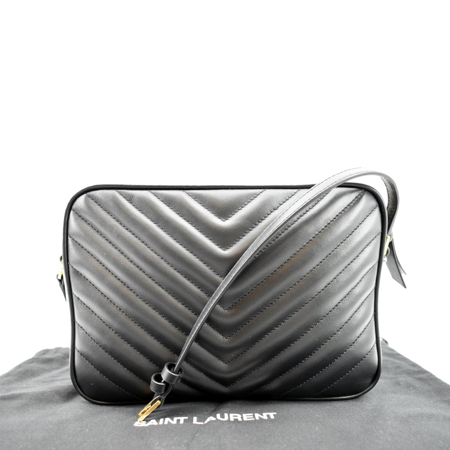 Saint Laurent Lou Leather Black Crossbody Style 17