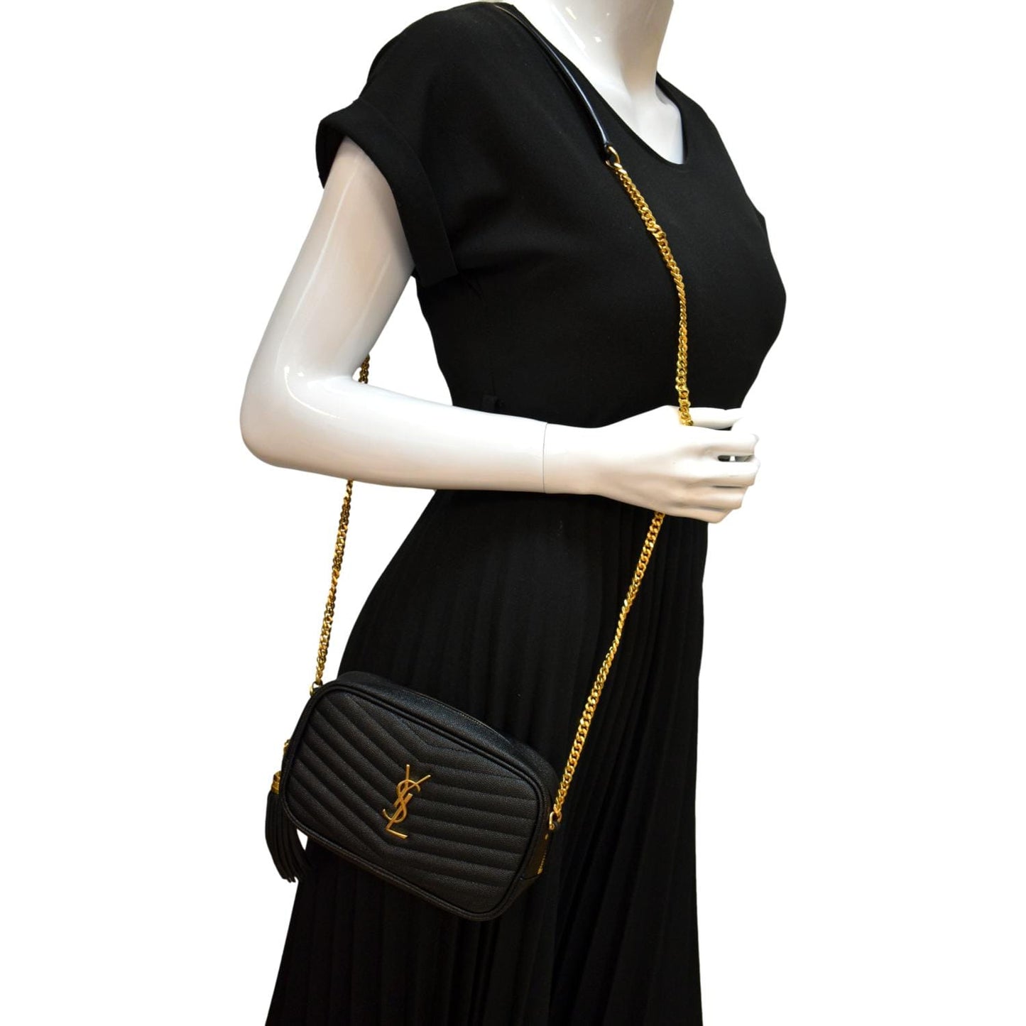Saint Laurent Lou Leather Black Crossbody Style 18