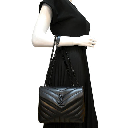 Saint Laurent Loulou Leather Black Shoulder Bag Style 5