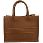 CHRISTIAN DIOR Book Oblique Embossed Calfskin Tote Bag Tan