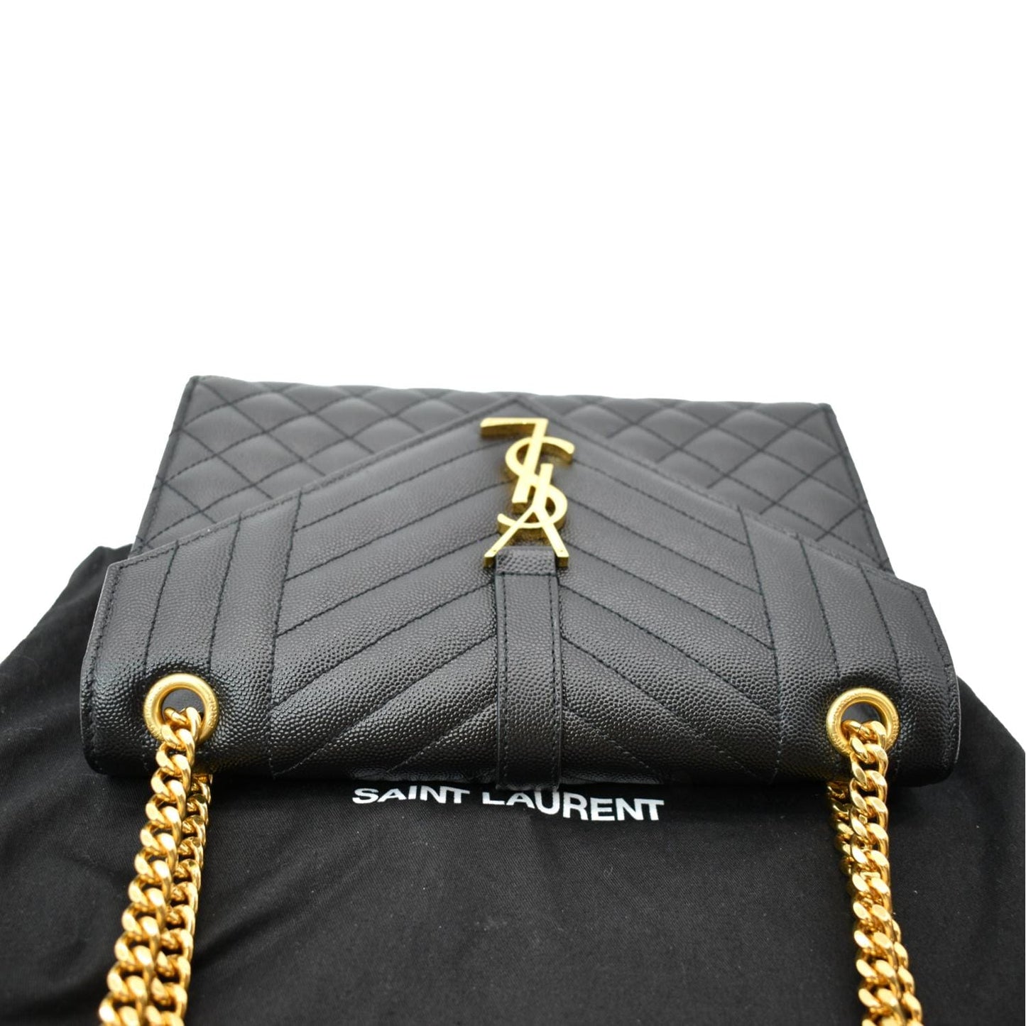 Saint Laurent Envelope Leather Black Shoulder Bag Style 11